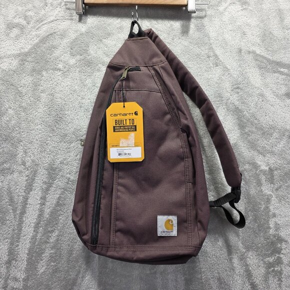 Carhartt Sling Bag Crossbody Brown Rain Defender CB0282 10x18x5 Padded Travel - Picture 1 of 9